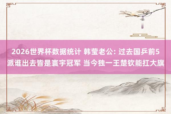 2026世界杯数据统计 韩莹老公: 过去国乒前5派谁出去皆是寰宇冠军 当今独一王楚钦能扛大旗