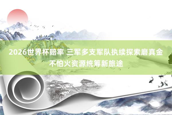 2026世界杯赔率 三军多支军队执续探索磨真金不怕火资源统筹新旅途