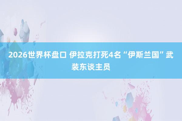 2026世界杯盘口 伊拉克打死4名“伊斯兰国”武装东谈主员