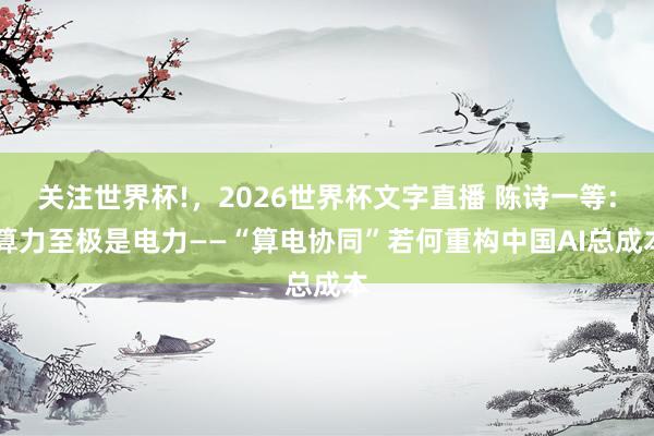 关注世界杯!,2026世界杯文字直播 陈诗一等: 算力至极是电力——“算电协同”若何重构中国AI总成本