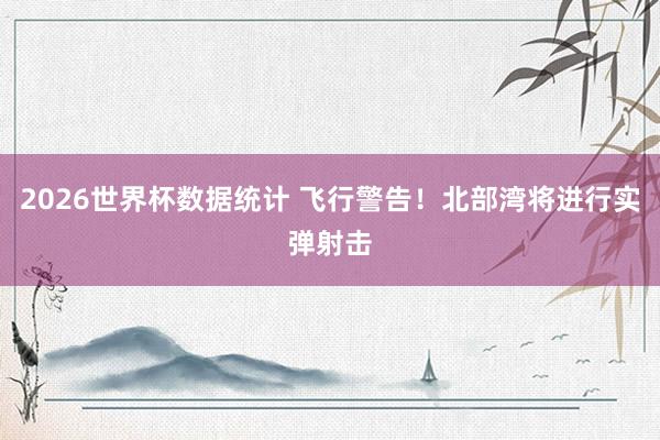 2026世界杯数据统计 飞行警告!北部湾将进行实弹射击