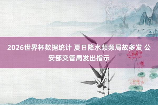 2026世界杯数据统计 夏日降水频频局故多发 公安部交管局发出指示