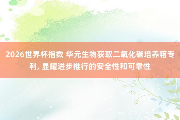 2026世界杯指数 华元生物获取二氧化碳培养箱专利, 显耀进步推行的安全性和可靠性