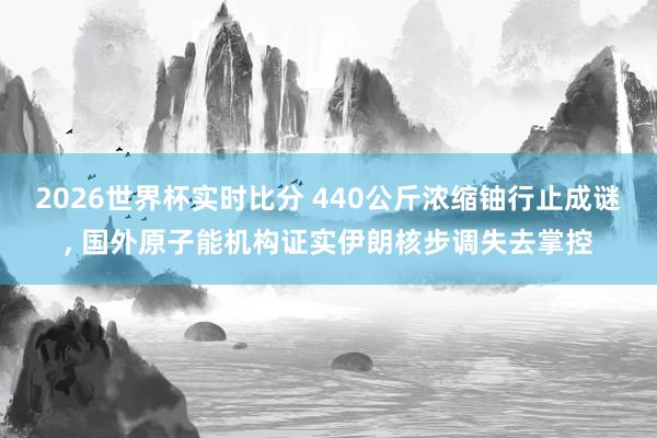 2026世界杯实时比分 440公斤浓缩铀行止成谜, 国外原子能机构证实伊朗核步调失去掌控