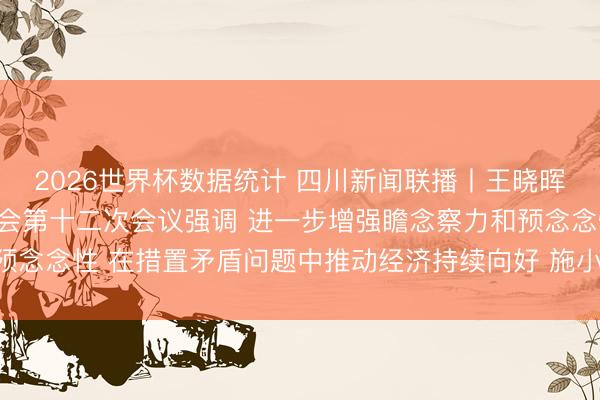 2026世界杯数据统计 四川新闻联播丨王晓晖主理召开省委财经委员会第十二次会议强调 进一步增强瞻念察力和预念念性 在措置矛盾问题中推动经济持续向好 施小琳语言 于立军出席