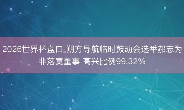 2026世界杯盘口 朔方导航临时鼓动会选举郝志为非落寞董事 高兴比例99.32%