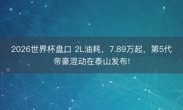 2026世界杯盘口 2L油耗,7.89万起,第5代帝豪混动在泰山发布!