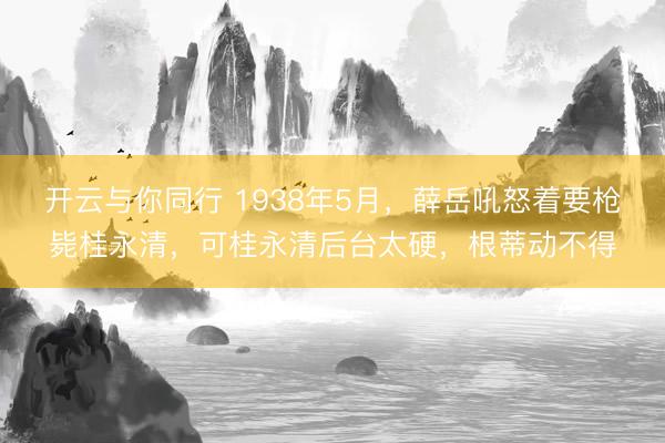 开云与你同行 1938年5月,薛岳吼怒着要枪毙桂永清,可桂永清后台太硬,根蒂动不得